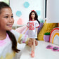 Barbie Fashionistas Doll #214, Black Wavy Hair with Twist ‘n’ Turn Dress & Accessories, 65th Anniversary Collectible Toy