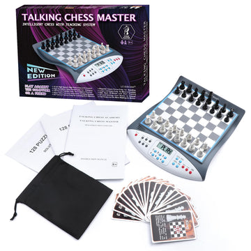 LEVEROAM Electronic Chess Set with Voice Teaching System, Magnetic Computer Chess Game, Great Partner for Beginners & Improving Players, Electronic