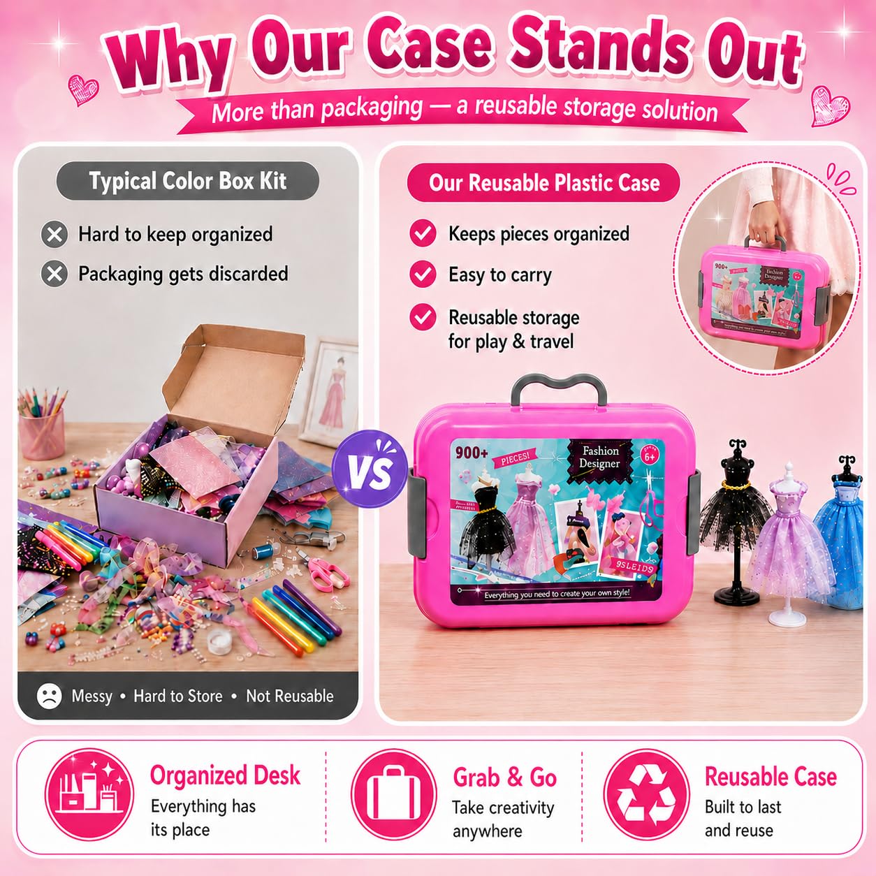 AGENTLAN Fashion Designer Kit, 900+ Dress Making Kit, DIY Craft Kit