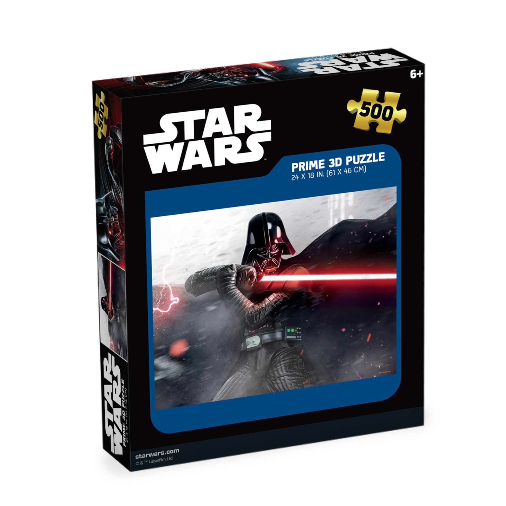Prime 3D Star Wars Lucas 3D Puzzle - 500 Piece Lenticular Movie Jigsaw for Adults & Families, 24"x18" Activity with Depth & Motion, Official Disney