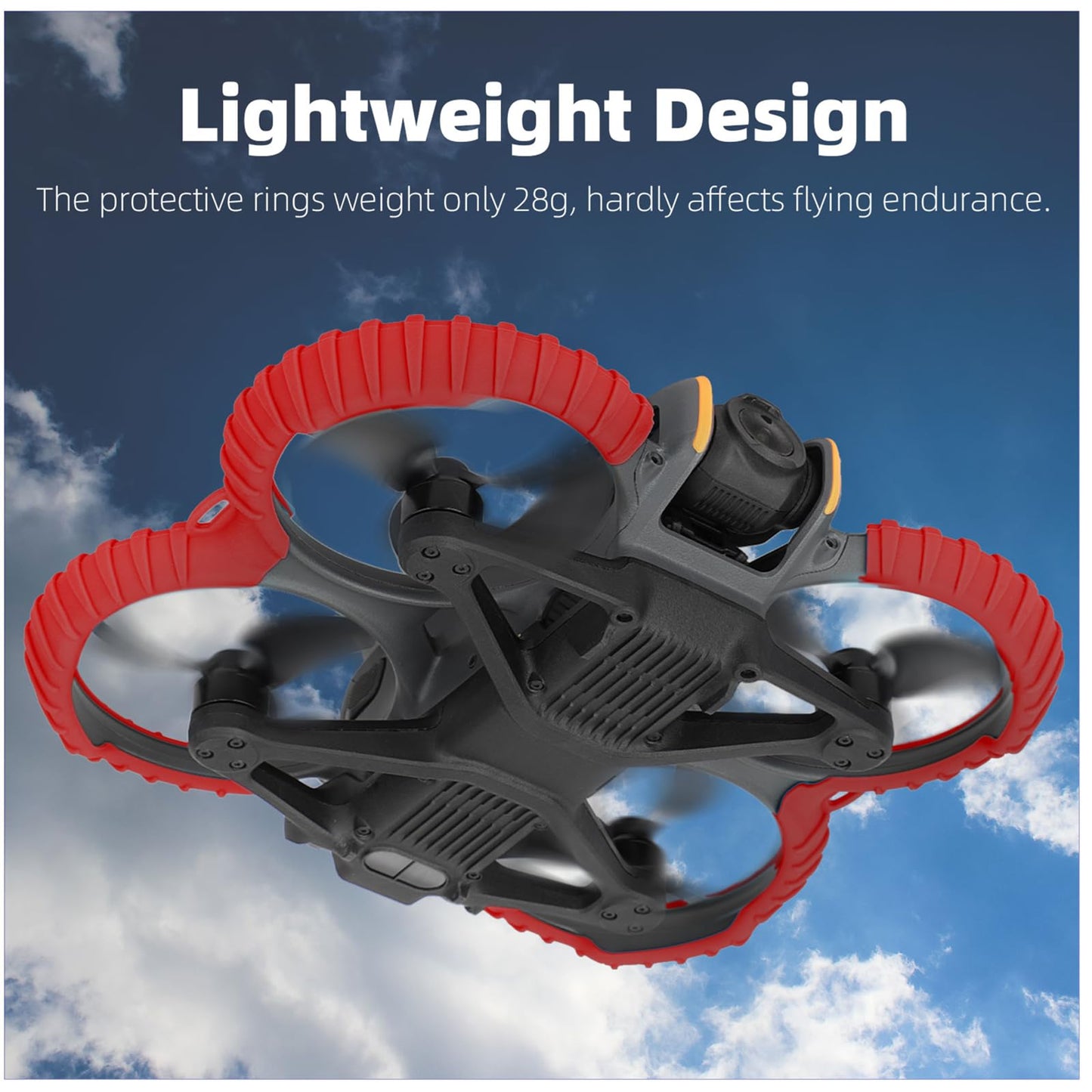 FSIDIWT Avata 2 Propeller Guard Protector, Anti-Collision Prop Bumper Silicone Protective Cover Ring for DJI Avata 2 Accessories (Red)