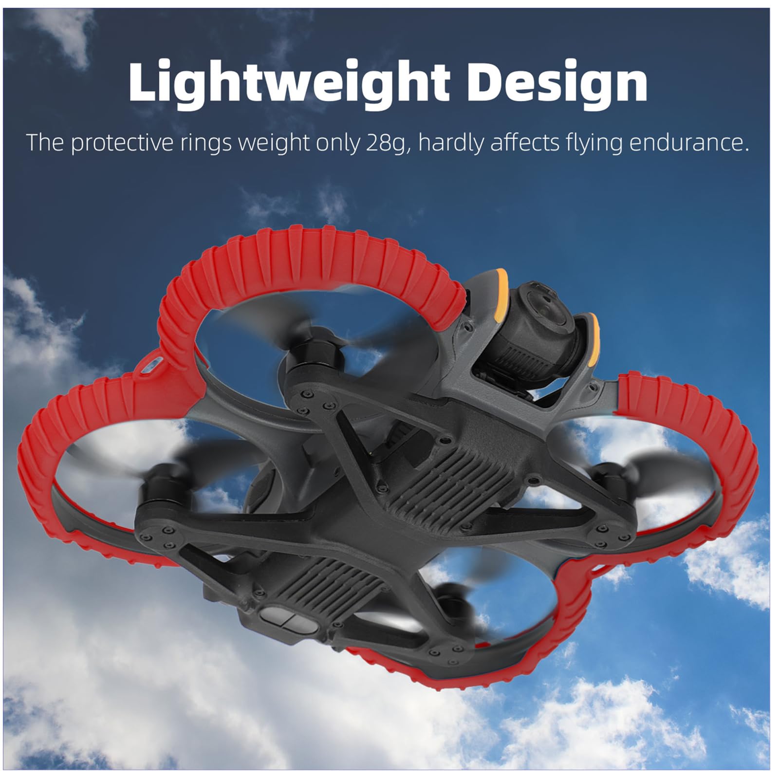 FSIDIWT Avata 2 Propeller Guard Protector, Anti-Collision Prop Bumper Silicone Protective Cover Ring for DJI Avata 2 Accessories (Red)