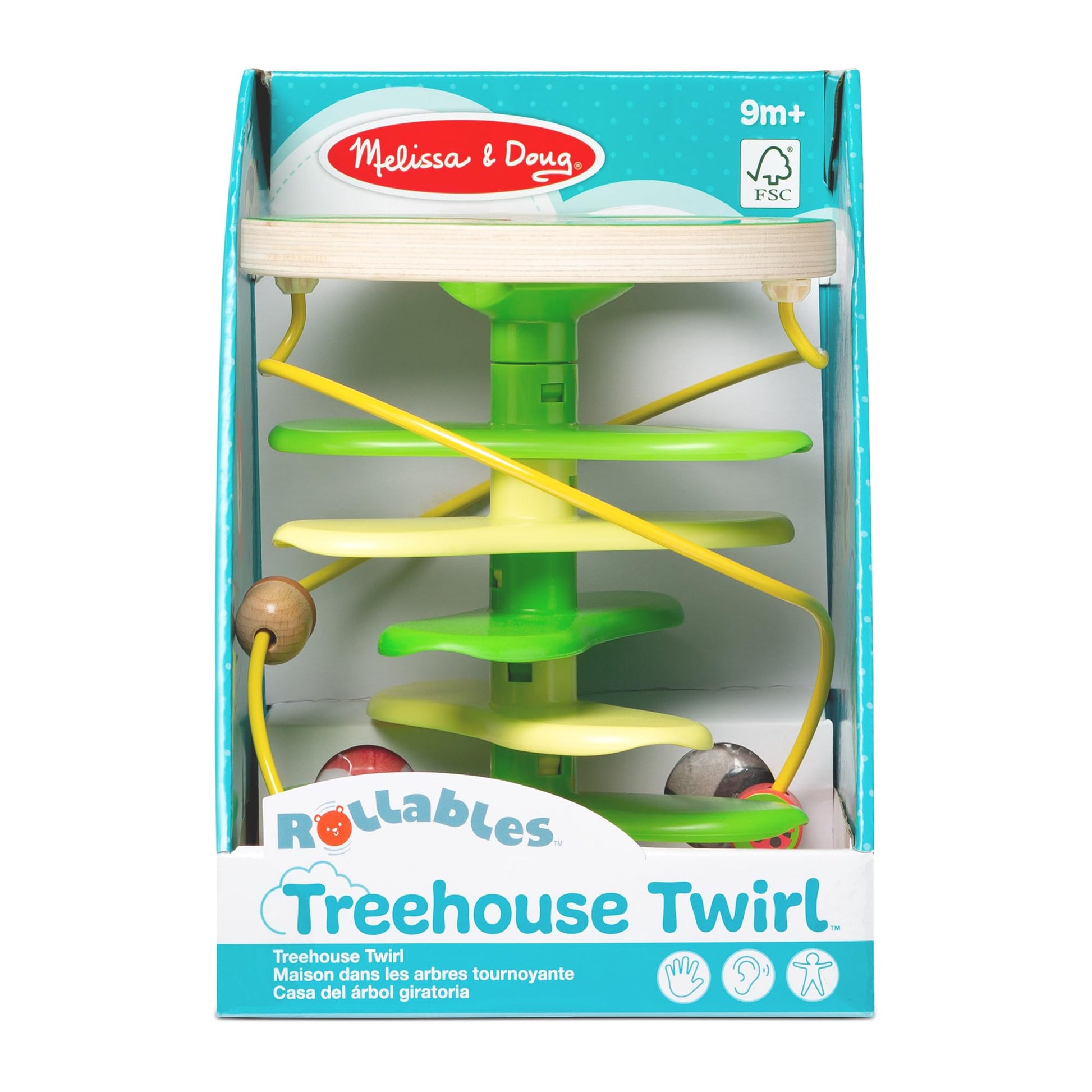 Melissa & Doug Rollables Treehouse Twirl Infant and Toddler Toy (3 Pieces) - FSC Certified