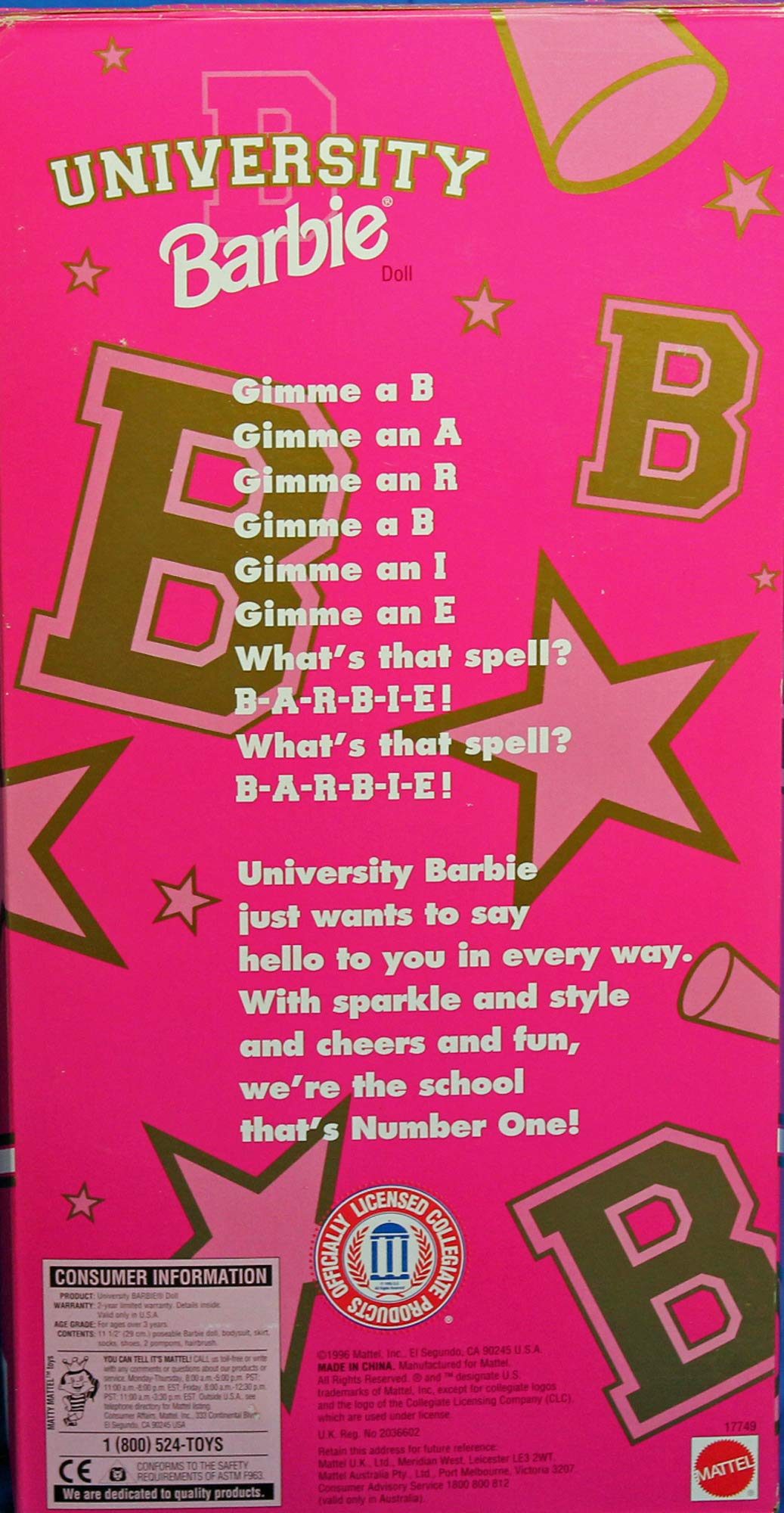 Barbie Georgetown University Cheerleader