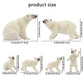 Toymany 6PCS Polar Bear Figurines Toy with Polar Bear Cub, 2-4" Realistic Plastic Arctic Animals Figures Family Set for Christmas Educational Toys
