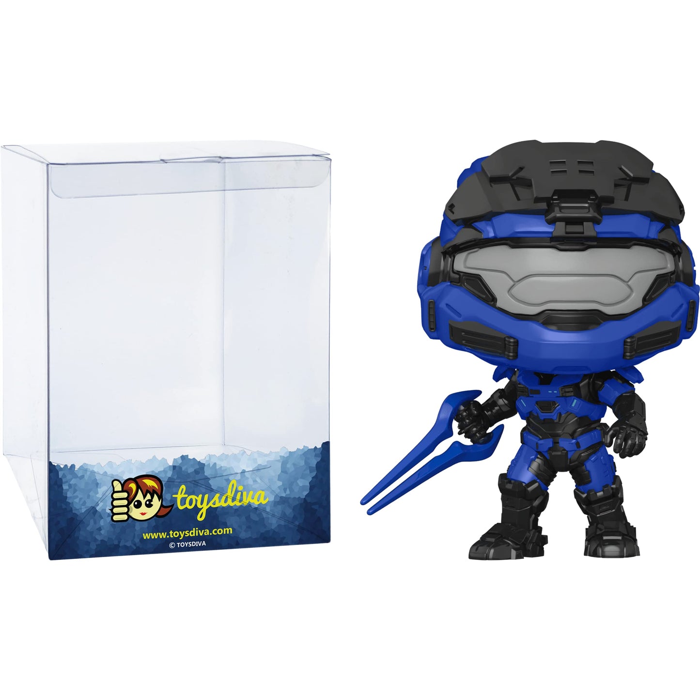 Funko Spartan Mark V [B] w/E n e r g y Sword: P o p ! Games Vinyl Figurine Bundle with 1 Compatible 'ToysDiva' Graphic Protector (021-59336 - B)