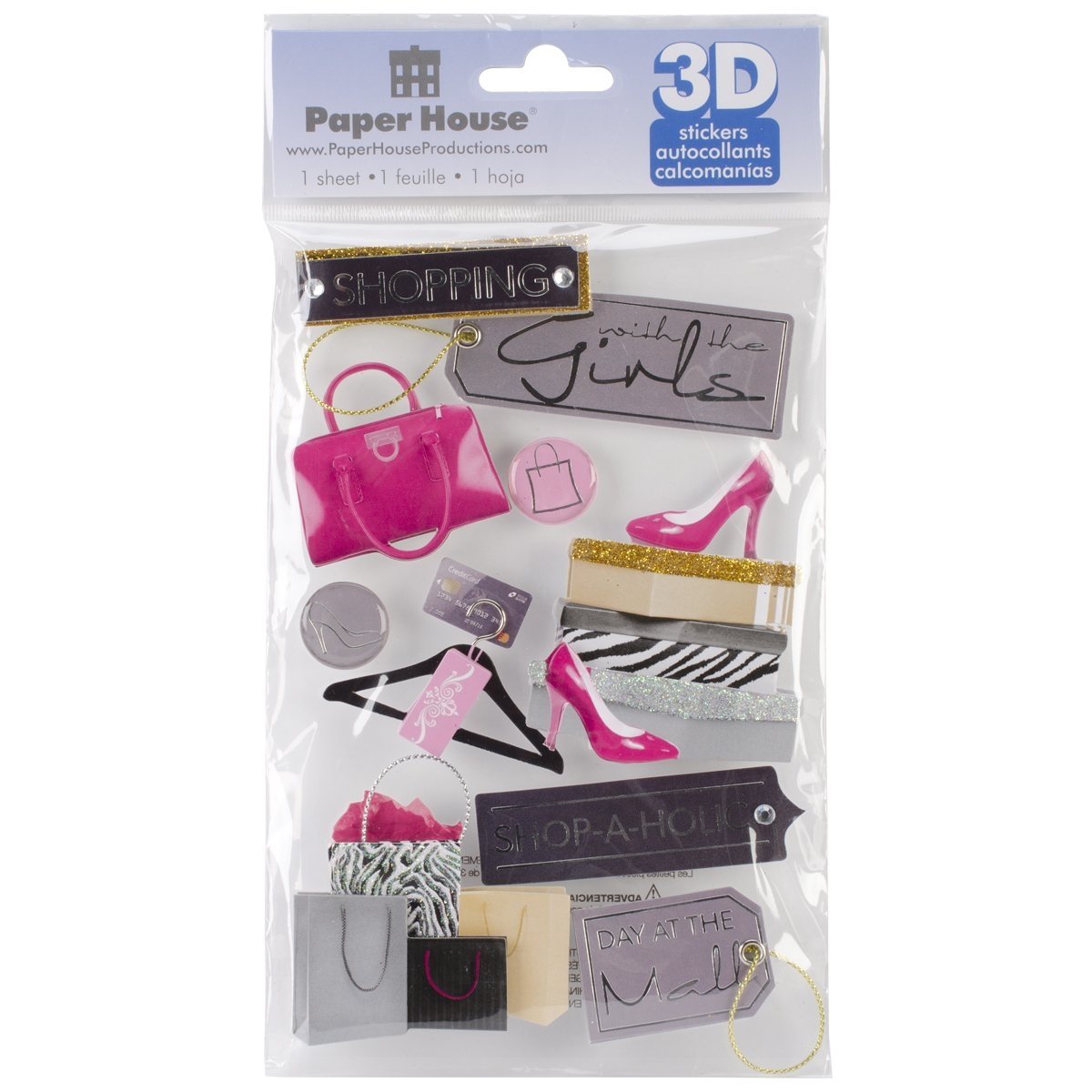 Paper House 3D Stickers, Shopping Girls