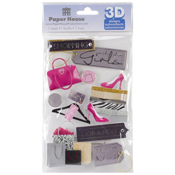 Paper House 3D Stickers, Shopping Girls