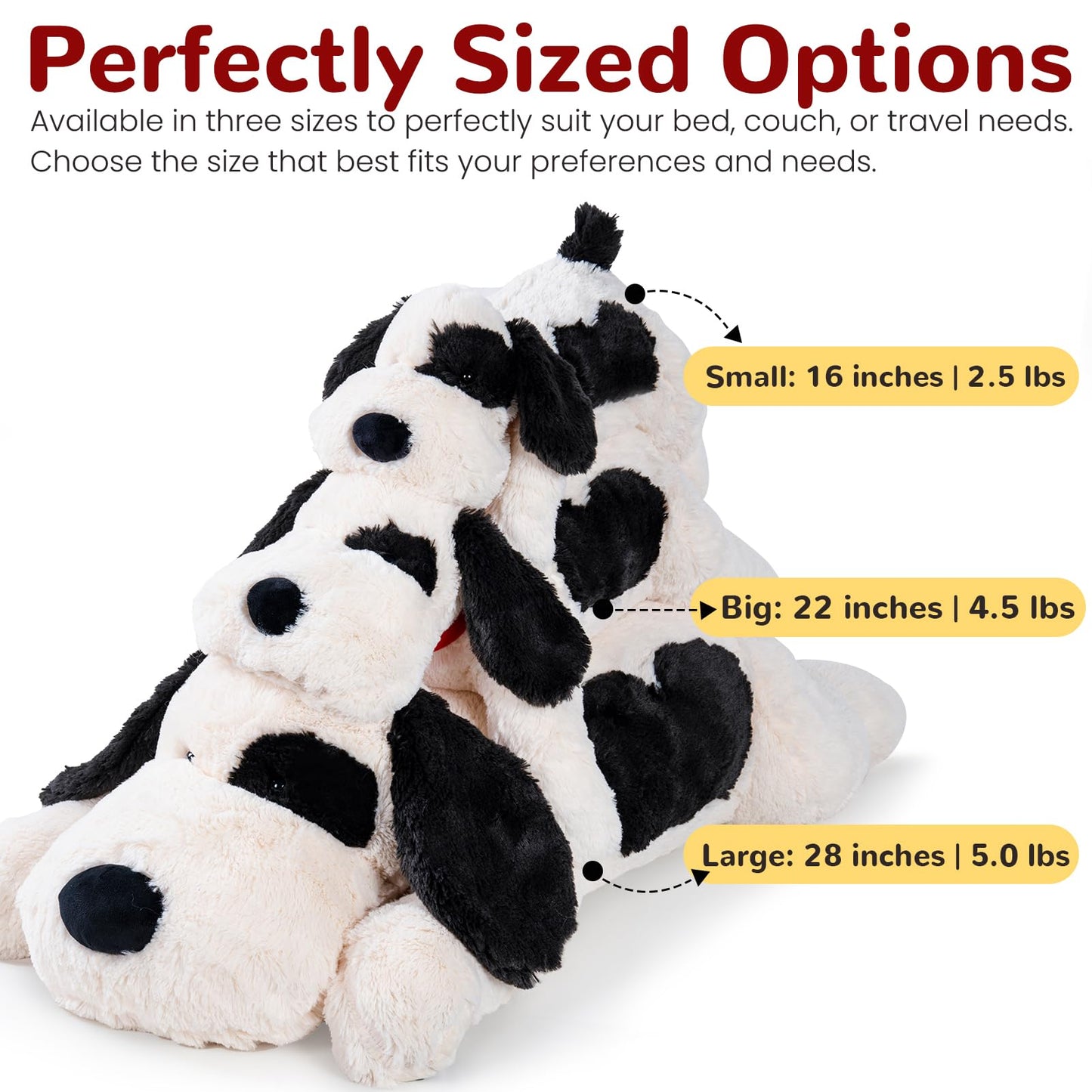 meowtastic Dog Weighted Stuffed Animals, Plush Pillow for Kids