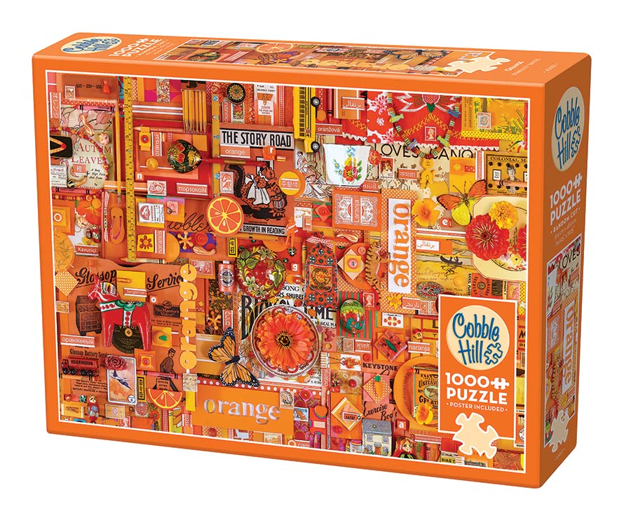 Cobble Hill 1000 Piece Puzzle - Rainbow Collection: Orange - Sample Poster Included