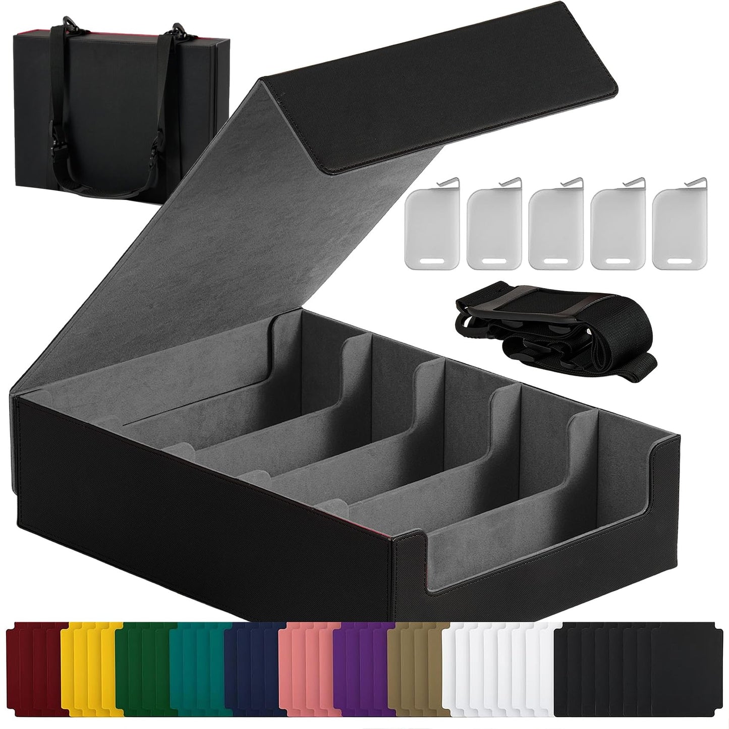 Scimi 3900+ High-Capacity Card Display Storage Box, 5-Row Design (Ideal for Collectors & Beginners), Heavy-Duty Archival Case for MTG/TCG/Sports