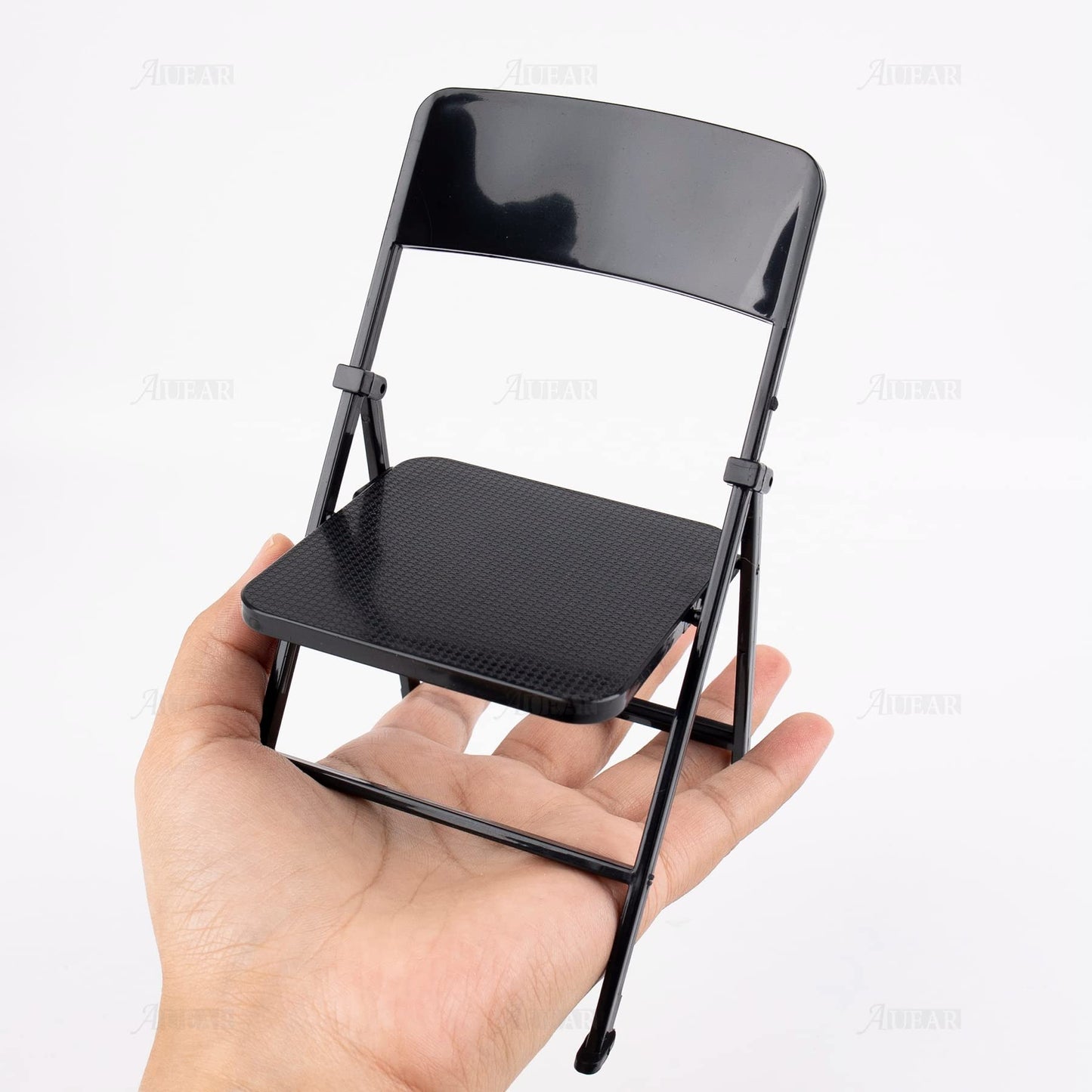 AUEAR, 12" Plastic Foldable Chairs Decoration Black 1/6 Scale