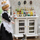 iLAND Dollhouse Furniture Mini Wine Cabinet Dollhouse Kitchen 1 12 Scale Furniture for Miniature Wine Bottles Wooden Mini House Shelf Mini House Décor