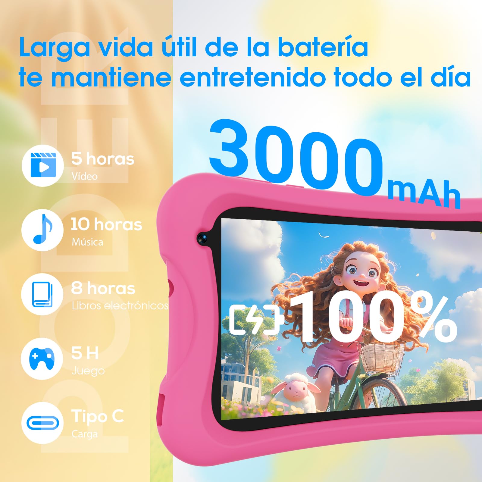 DigiLand Android Kids Tablet, 7 inch Android Tablet for Kids, 4GB + 32GB, Parental Control, 3000mAh Battery, Dual Camera, BT 5.0 & WiFi, Xmas Gift