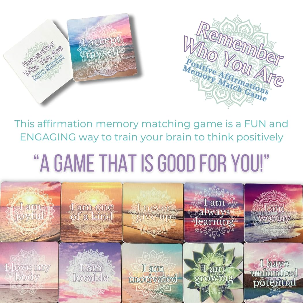 Affirmation Memory Matching Card Game Remember Who You Are Classic Edition