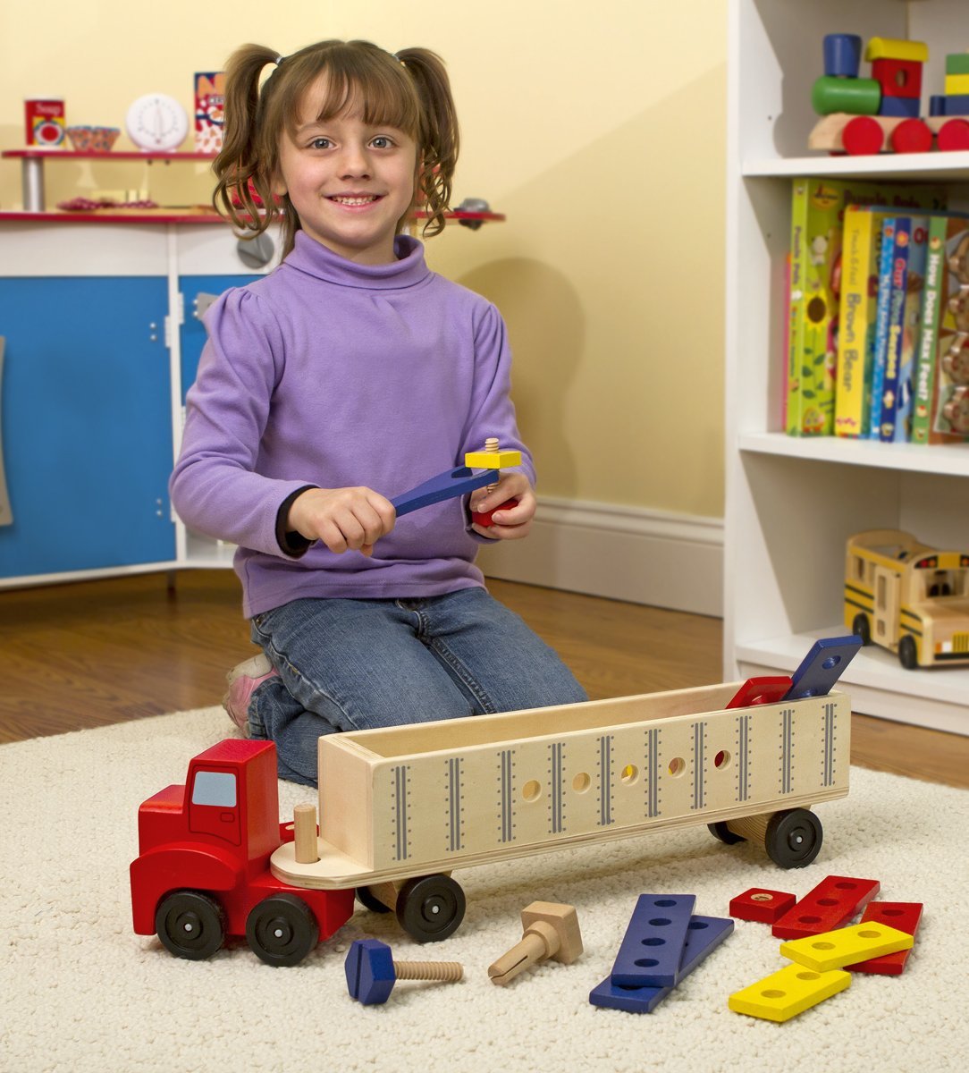 Melissa & Doug Big Rig Truck Wooden Building Set (22 pcs)