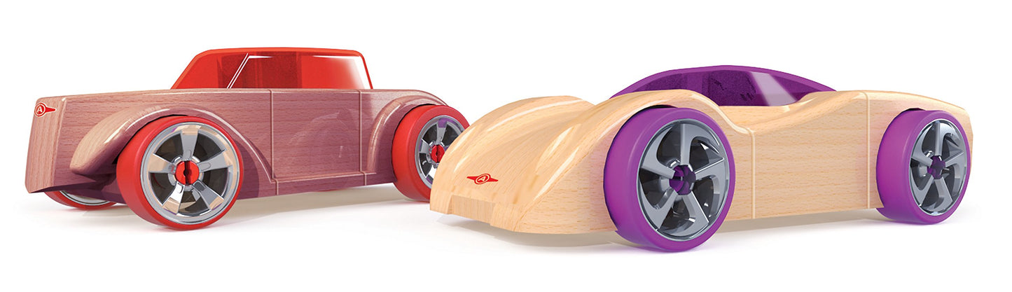 Automoblox Mini HR5 Scorch and SC1 Chaos 2-Pack , Red and Purple , 4.5" x 1.75"