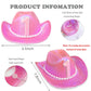1st Birthday Cowboy Hat, Pink Girls Cowgirl Party Decorations Hat Neon Sparkly Glitter First Rodeo Birthday Party Crown for Western Baby Toddler Party
