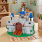 Piegricdiat Medieval Knight Castle Building Blocks Set - Comes with 12 Knights Figures , Compatible with Lego Medieval Town Square House Toys ,