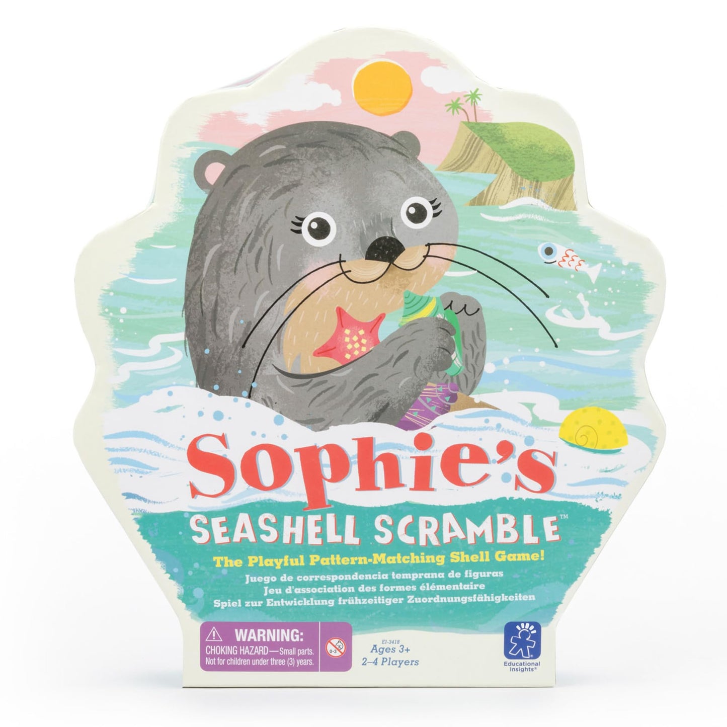 Educational Insights Sophie's Seashell Scramble - Pattern Matching Games for Toddlers 3-5, Preschool Learning Activities, Turn-Taking Board Games