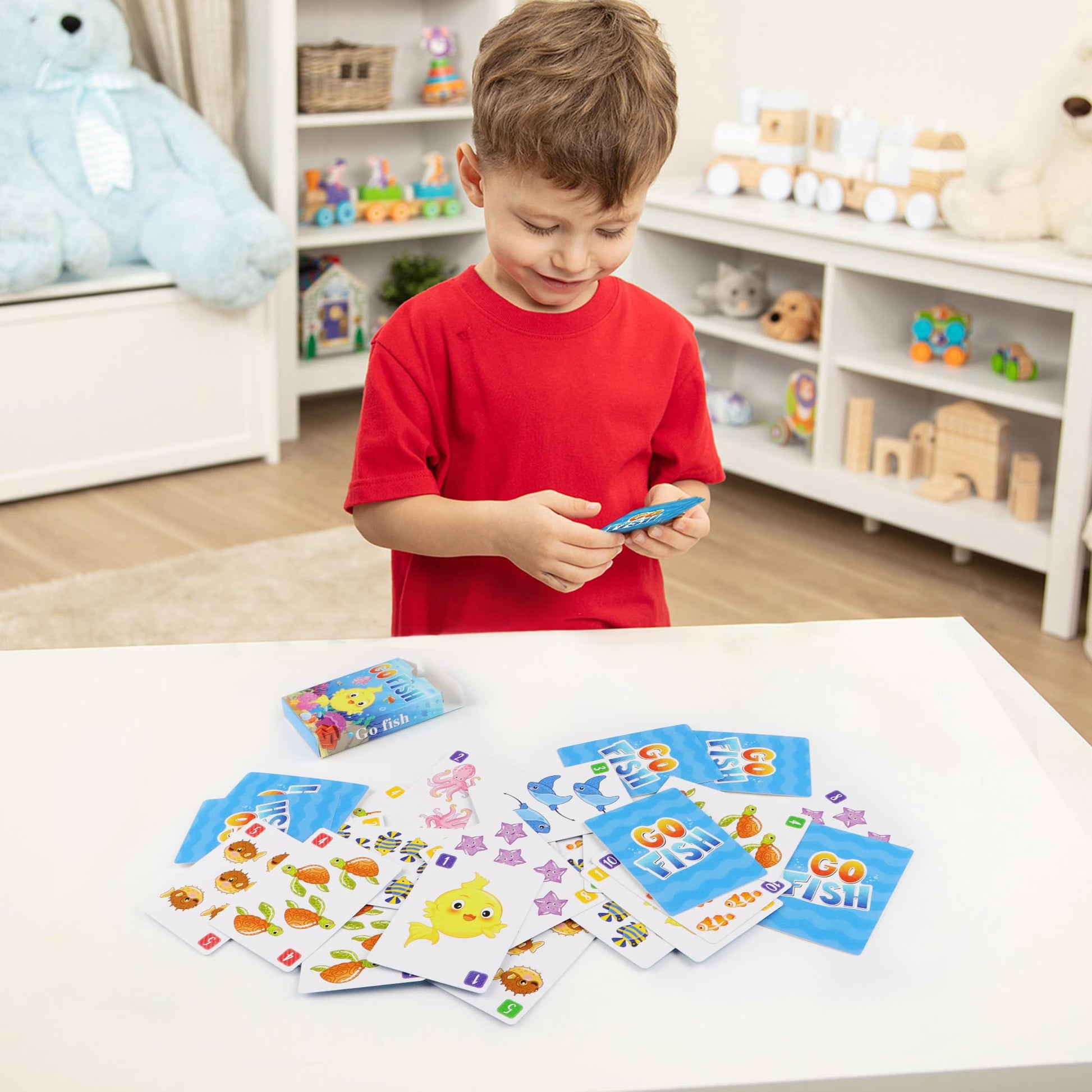 Kids Card Games, Go Fish, Old Maid, Memory Match and Crazy 8s, Go Fish Card Game for Kids 4-8, Fun Toddler Card Games for Family Game Night Party