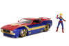 Jada Marvel 1:24 1973 Ford Mustang Mach 1 Die-cast Car with 2.75" Captain Marvel Figure, Toys for Kids and Adults