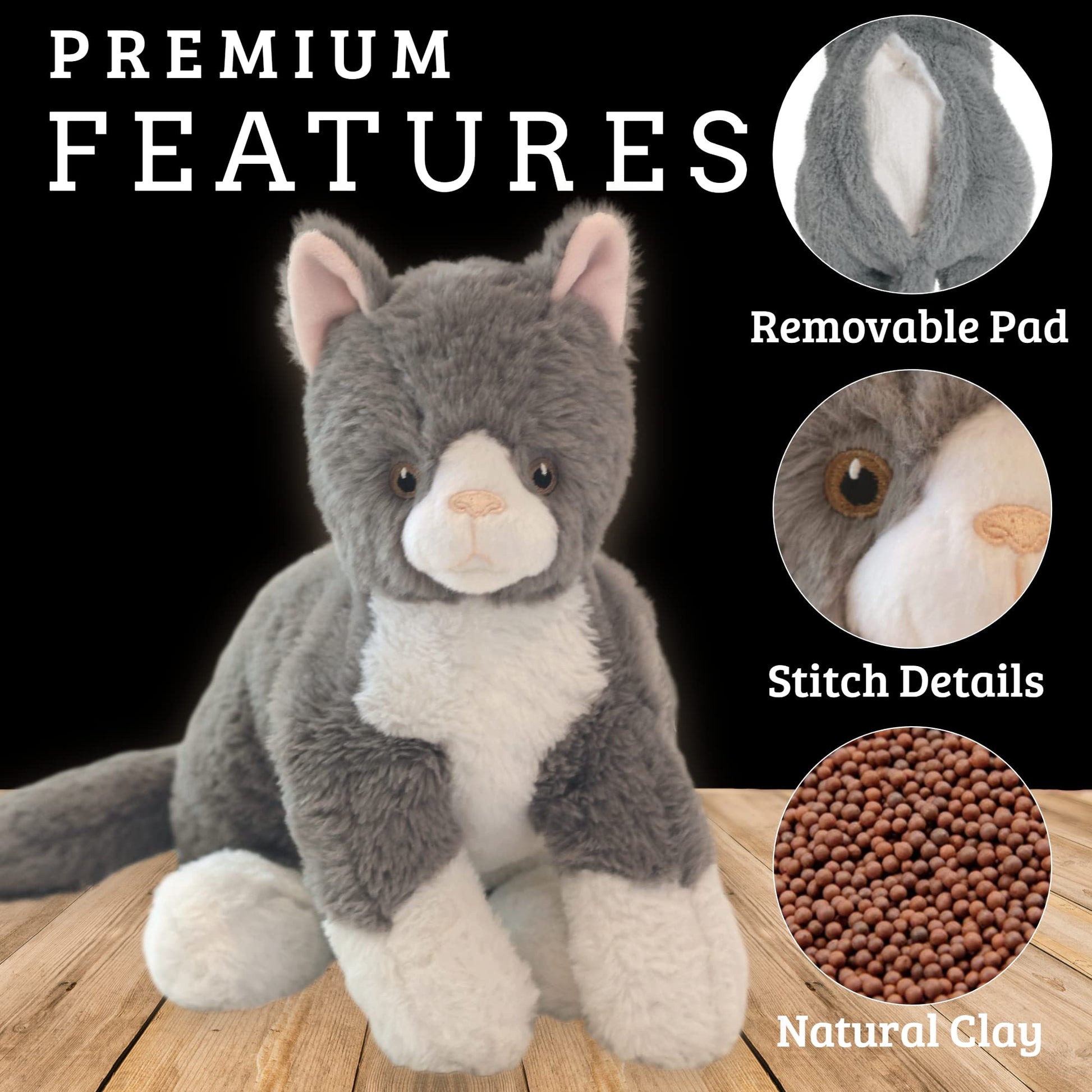 lulumaia Weighted Stuffed Animals - 3.5lb - Microwavable Unscented Plush Stuffed Animal - Weighted and Heated Stuffed Animal for Menstrual Cramps