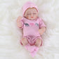 ENADOLL Reborn Baby Doll Realistic Silicone Vinyl Baby Girl 10 inch Lifelike Doll Gift Set for Ages 3+(10 inch, Close Eyes Girl)