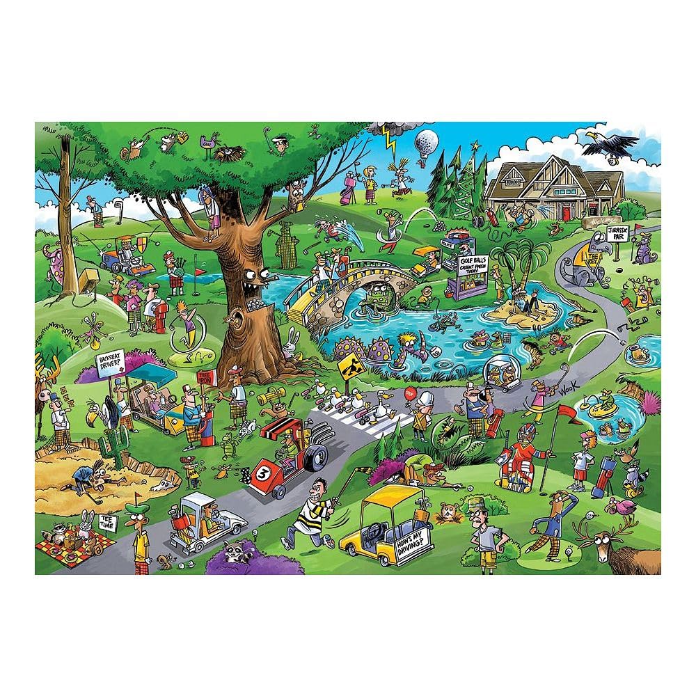 Cobble Hill 1000 Piece Puzzle - DoodleTown: Par for the Course - Sample Poster Included