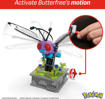 MEGA Pokémon Building Toys Set, Motion Butterfree with 605 Pieces, 7 Inches Tall, Moving Wings, Kids or Adult Collectible