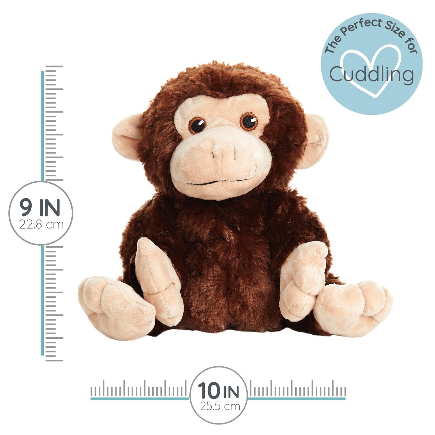1i4 Group Marvin the Monkey - Microwavable & Weighted Plush Stuffed Animal - Heated Plushie for Warmth - Cute, Soft, Cozy Toy for Adults & Children