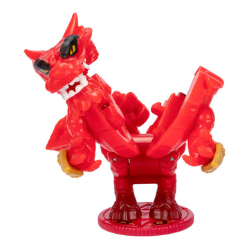 Legends of Akedo Ninja Bosses, Scorched Claw, 3" Tall Battling Action Figure with 360? Tail Whip and Claw Attack Spin Action, Double Defense Armor