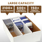 BIU-BOOM 1-Pack Toploader Trading Card Storage Box,Bulk Box For Card With Dividers&Labels,2400 Count,Card Storage Box for TCG/Magic/Mtg Basketball