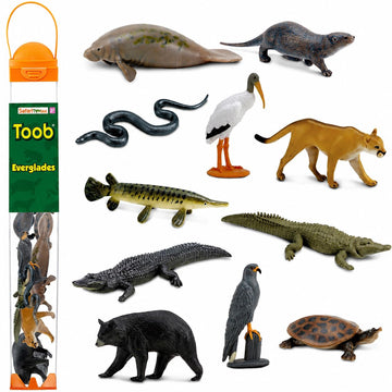 Safari Ltd. Everglades TOOB - 11 Mini Figurines: Manatee, Alligator, Turtle & More - Educational Toy Set for Boys, Girls & Kids Ages 3+