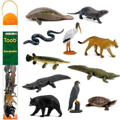 Safari Ltd. Everglades TOOB - 11 Mini Figurines: Manatee, Alligator, Turtle & More - Educational Toy Set for Boys, Girls & Kids Ages 3+
