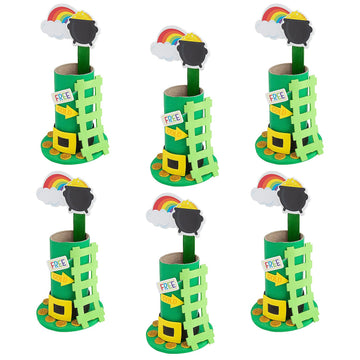 Fun Express Leprechaun Trap Craft Kit - Makes 48 DIY St Patricks Day Crafts for Kids Classroom Activities | Bulk STEM Engineering Project with Paper