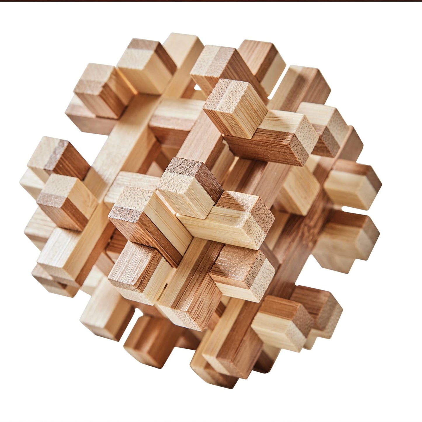 Bits and Pieces Wooden Brain Teaser Puzzle - Wood Cube Logic Puzzles, 3D Puzzles for Adults
