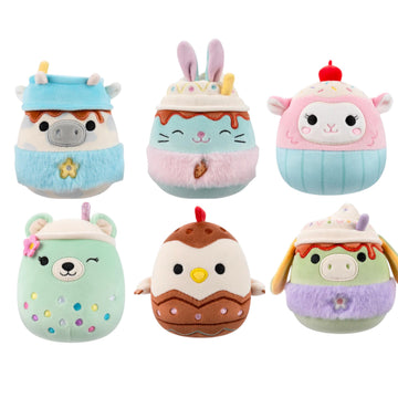 Squishmallows 2025 Easter B Squad Donkey, Bunny, Cow, Rooster, Lamb, and Bear 5" Stuffed Plush by Jazwares (Set of 6)