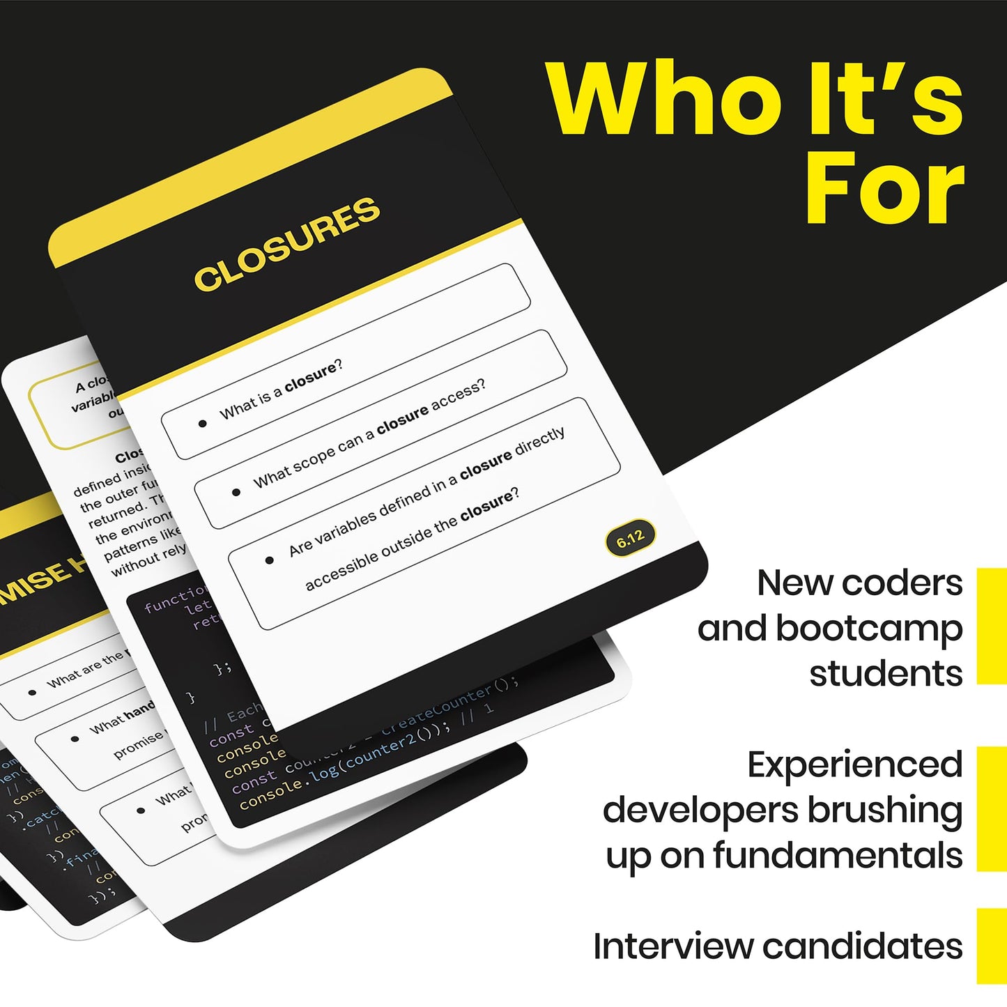 Javascript Flashcards - 130-Cards | Learn Javascript Concepts & Syntax | 11 Sections for Beginners & Advanced Coders