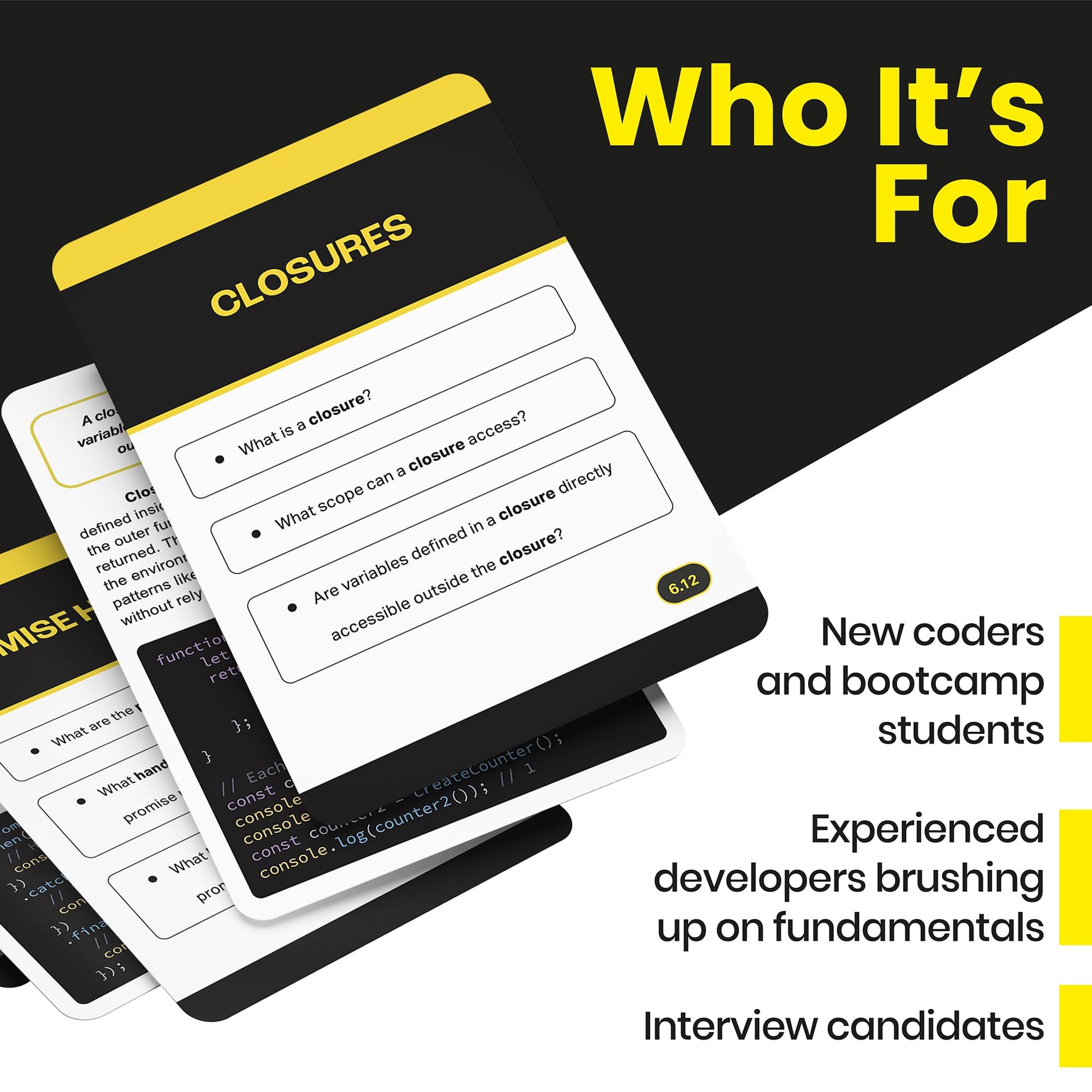 Javascript Flashcards - 130-Cards | Learn Javascript Concepts & Syntax | 11 Sections for Beginners & Advanced Coders