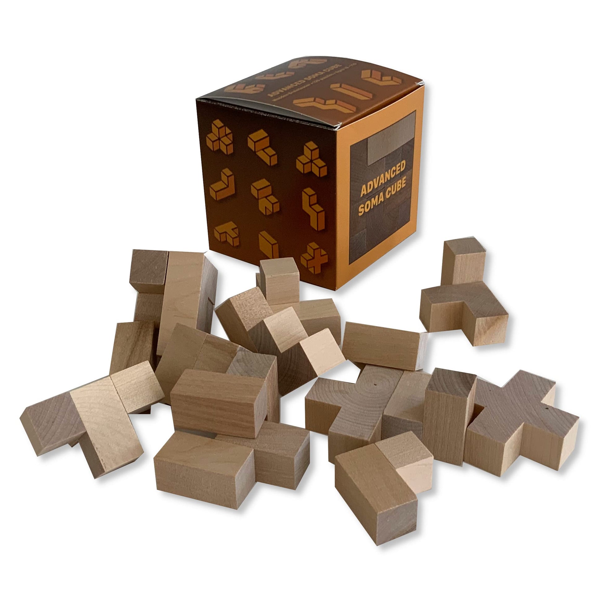Generic Advanced Soma Cube, Light Brown