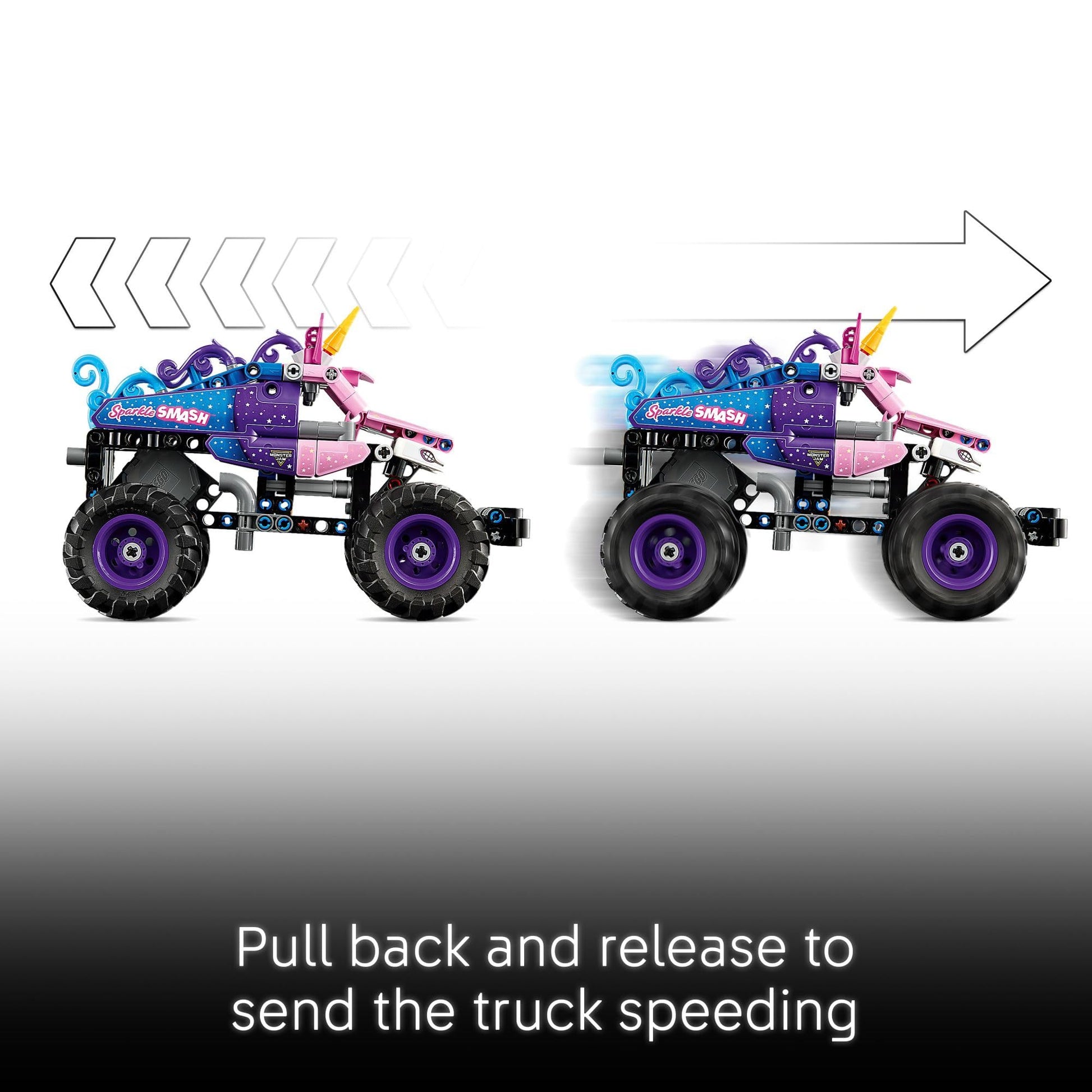 LEGO Technic Monster Jam Sparkle Smash Pull-Back Truck Toy for Boys & Girls - Monster Truck Building Toy W/Pull-Back Racing Action for Kids, Ages 7+