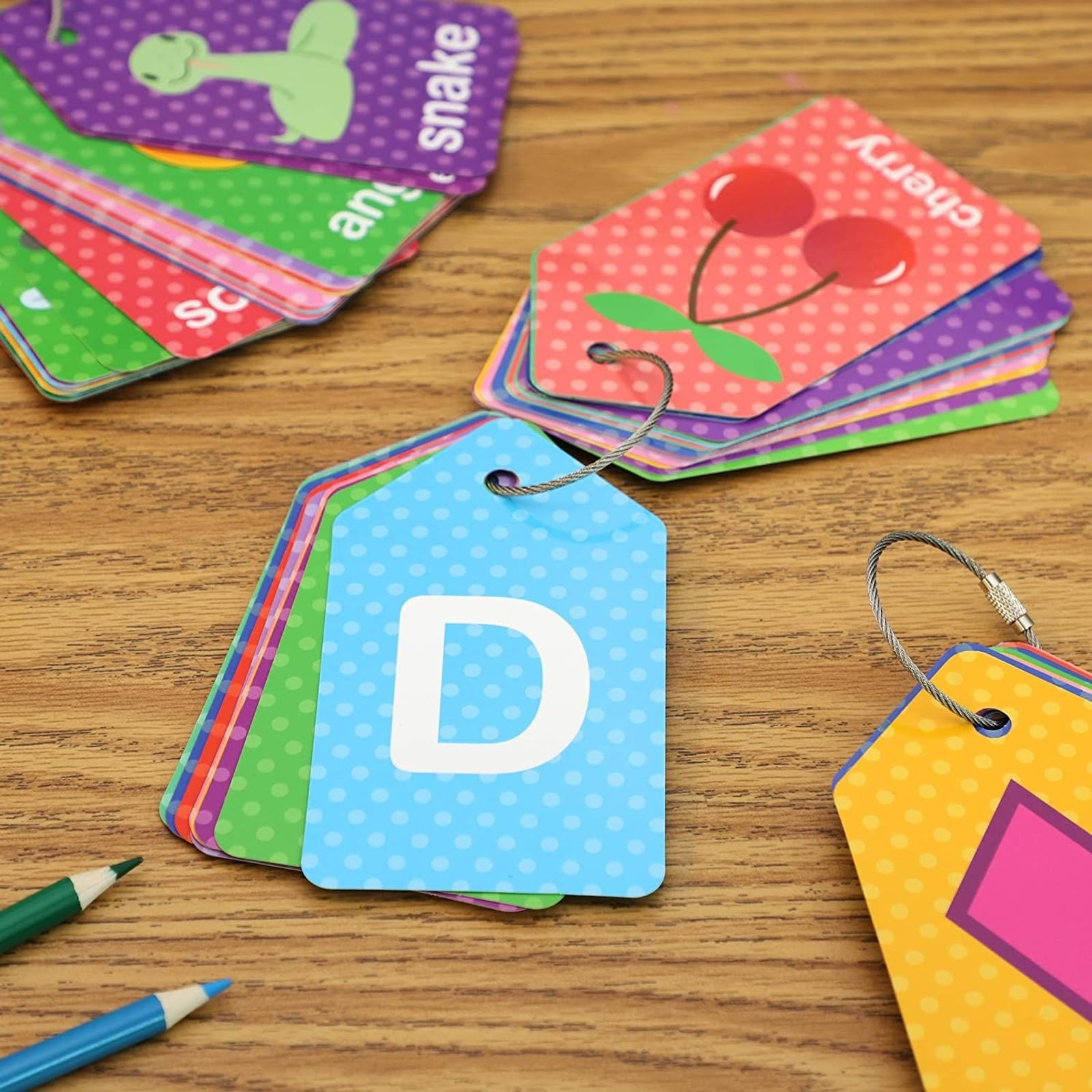 Laminated Number Flash Cards - Ring-Bound Alphabet & Number Set - Portable Toddler Flash Cards - Interactive Preschool Learning Activities