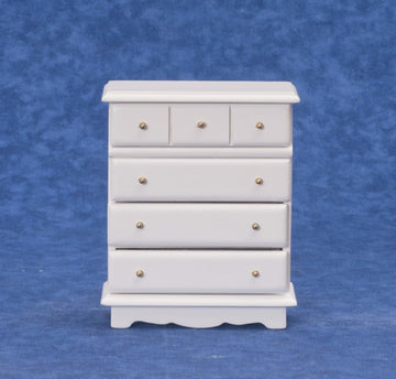 Dollhouse White Chest of Drawers Miniature 1:12 Wooden Bedroom Furniture