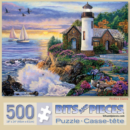 Bits and Pieces - Large 500 Piece Jigsaw Puzzle for Adults - ‘Perfect Dawn’ Designed by Artist Laura Glen Lawson, Completed Puzzle Size: 18" x 24"