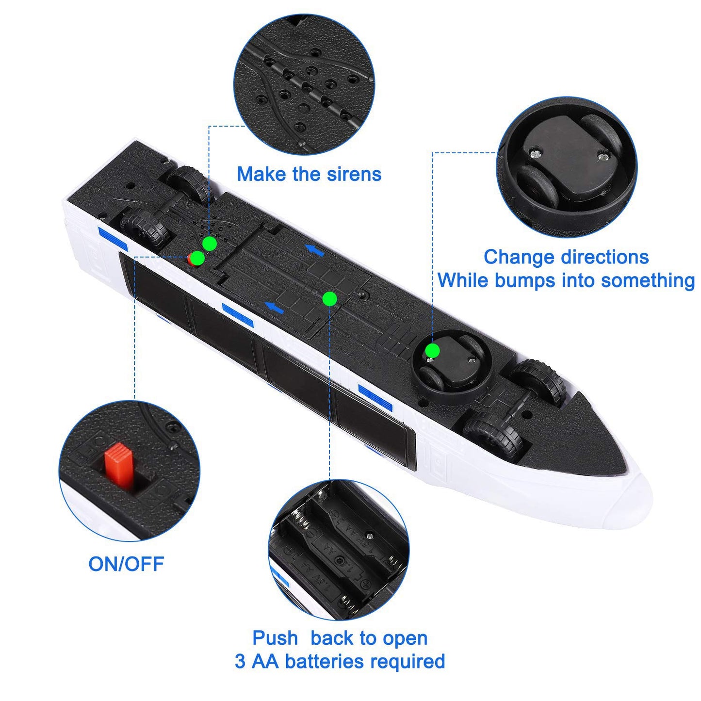 WEofferwhatYOUwant Bullet Train Toy - Electric Bump and Go Monorail for Kids with Lights & Music - Battery-Powered Toy Train with 3D Flashing LEDs