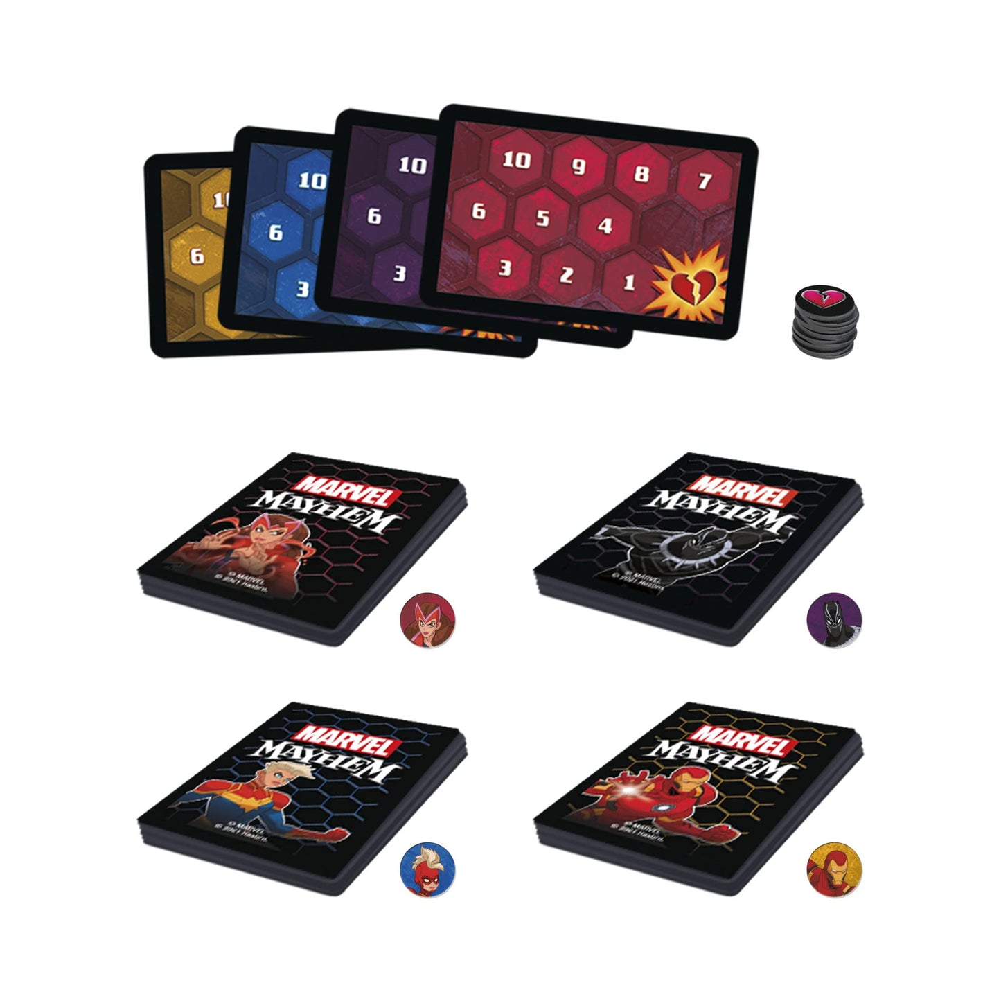 Hasbro Gaming Marvel Mayhem-Card Game, Featuring Super Heroes, Fun Game for Marvel Fans Ages 8+, Fast-Paced, Easy-to-Learn for 2-4 Players