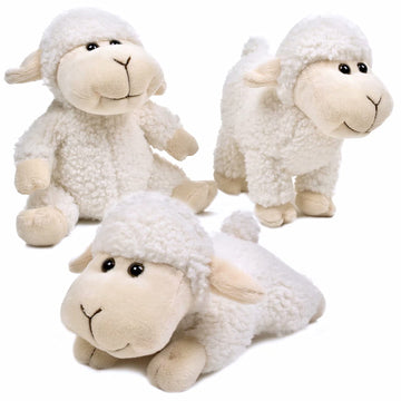 Tiny Heart Lamb Stuffed Animal Sheep Plush Toy 3 Pcs Cute and Super Soft Nursery Home Decor Bedroom Small Gift for Kids Boys and Girls Companions