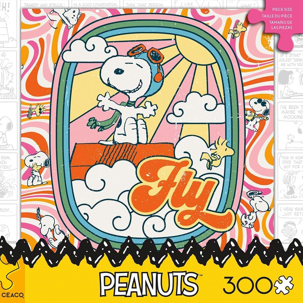 Ceaco - Peanuts - Snoopy Fly - 300 Oversized Piece Jigsaw Puzzle