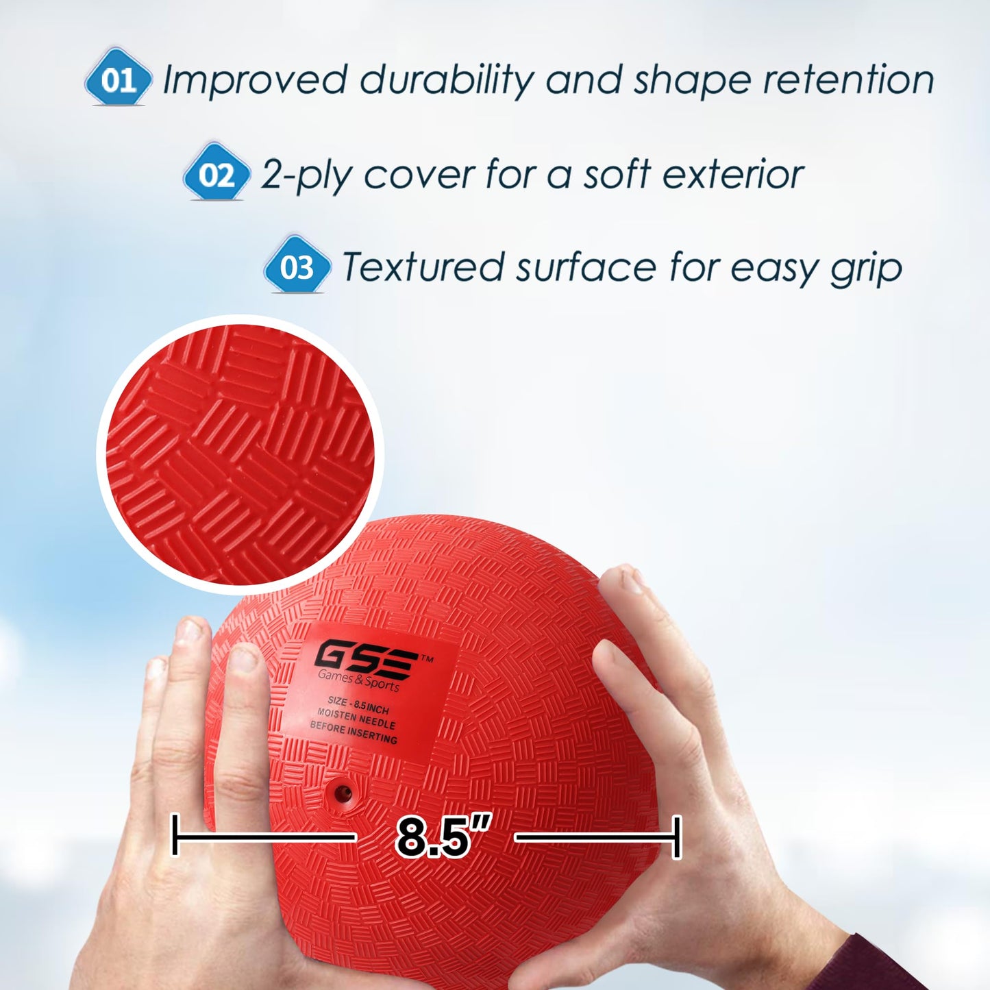 GSE 8.5" Inflatable Playground Balls Set with Pump, Kickball, Dodgeball